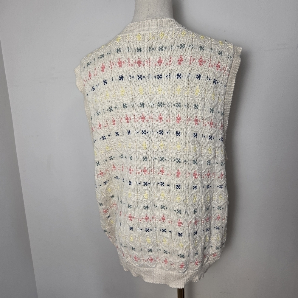 Vintage Northern Reflections Cotton Knit Button Front Vest - Picture 5 of 14